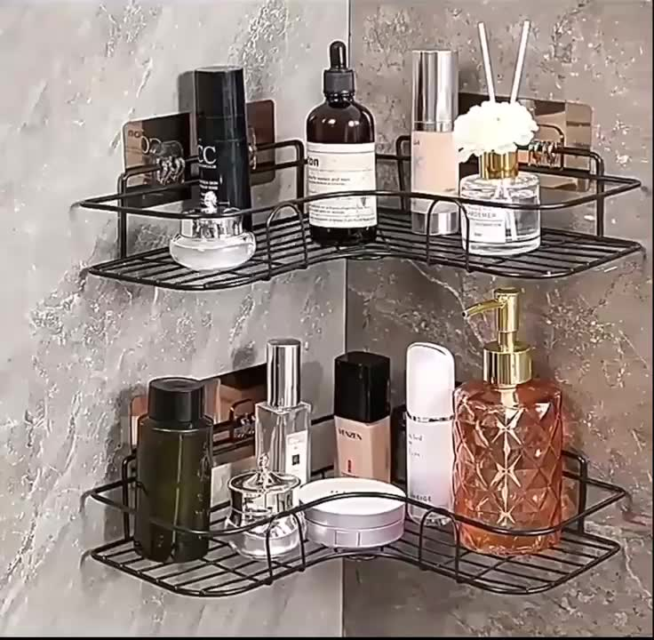 Prateleiras para Banheiro com Suporte e Alto Adesivos – Organizador de Shampoo, Sabonete, Cozinha e Lavanderia