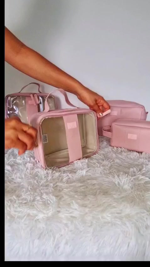 Kit 4 Necessaires Organizadoras Viagem Mala Maquiagem