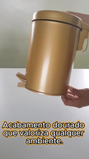 Lixeira Dourada Inox com pedal Multiuso 3L Crie & Construa