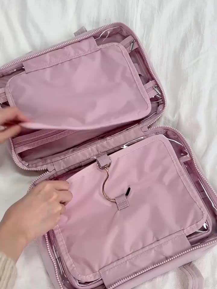 Bolsa Viagem Travel Maquiagem Gancho Divisórias Necessaire bolsa de mao encaixe na mala