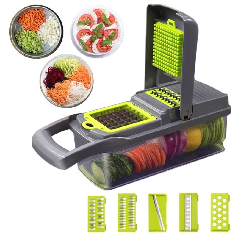 Profissional Multiuso Cozinha Slicer Aço Inox 16 em 1 Fatiador Cortador Ralador De Legumes Verduras Frutas Alimentos