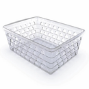 Kit com 10 Cestos Organizadores Multiuso Transparente 21,5x17x7,5cm Grande