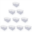 Kit com 10 Cestos Organizadores Multiuso Transparente 21,5x17x7,5cm Grande
