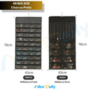 Organizador de Bijuterias com 48 ou 80 Bolsos Transparentes em TNT e PVC