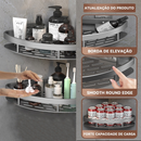 1/2/3 Suporte De Shampoo Preto Organizador Alta qualidade Prateleira De Banheiro Sem Furo Premium-Space Alumínio ES