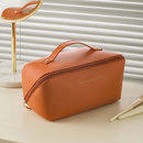 Necessaire Organizadora de Maquiagem e Cosméticos em Couro PU Estilo Coreano