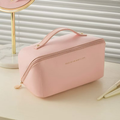 Necessaire Organizadora de Maquiagem e Cosméticos em Couro PU Estilo Coreano