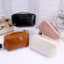 Necessaire Organizadora de Maquiagem e Cosméticos em Couro PU Estilo Coreano