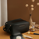 Bolsa Cosmética Grande Capacidade com Abertura em U em Couro PU para Viagem