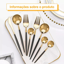 Belifou Kit 24 Jogo De Talheres Aço Inoxidável Rosa Dourado Resistente ao Desbotamento
