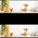 Pote Vidro Âmbar Hermético Decor Afeto Coração