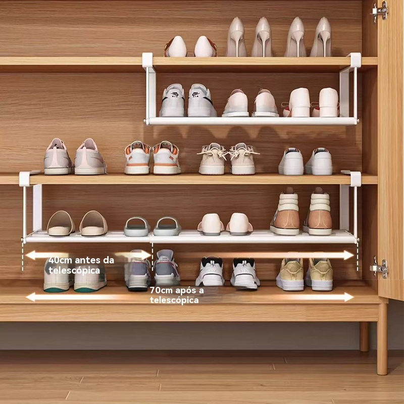 Sapateira dobrável para sapatos, armário para sapatos em camadas, economiza espaço, adequado para guarda-roupa, armário