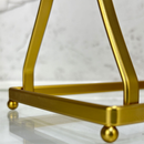 Kit Lixeira Branco e Dourado 5 Litros + Porta Toalhas de Bancada Dourado Luxo - Arthi