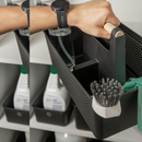 Cesto Organizador Multiuso 8L Flow Com Alça Bambu Lavanderia Limpeza Armário Cozinha Plástico