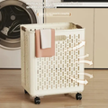 Cestos De Roupa Suja Retrátil Dobrável De Chão Com Rodinhas 46x38x28Cm