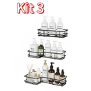 Kit Prateleiras Adesivas para Banheiro e Cozinha com Suporte