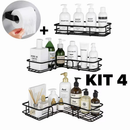 Kit Prateleiras Adesivas para Banheiro e Cozinha com Suporte