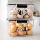 Pote Organizador de Geladeira 1,9L com Etiqueta Identificadora para Alimentos