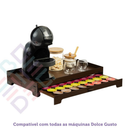 Bandeja Cantinho do Café em MDF com Gaveta para 40 Cápsulas Dolce Gusto e Nespresso