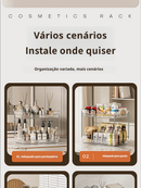 Organizador de Cosméticos em Canto Acrílico Transparente 2/3 Camadas Estilo Luxo Leve para Penteadeira Banheiro