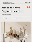 Organizador de Cosméticos em Canto Acrílico Transparente 2/3 Camadas Estilo Luxo Leve para Penteadeira Banheiro