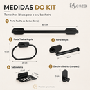 Kit Acessórios Banheiro 5 Pçs Adesivo Sem Furo Porta Toalha Papeleira Saboneteira Essenza