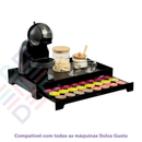 Bandeja Cantinho do Café em MDF com Gaveta para 40 Cápsulas Dolce Gusto e Nespresso
