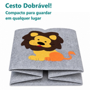 Cesto Organizador Dobrável Brinquedos Multiuso Infantil Roupa Suja Tecido Animais Em TnT Seguro