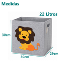 Cesto Organizador Dobrável Brinquedos Multiuso Infantil Roupa Suja Tecido Animais Em TnT Seguro