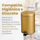 Lixeira Dourada Inox com pedal Multiuso 3L Crie & Construa
