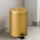 Lixeira Dourada Inox com pedal Multiuso 3L Crie & Construa