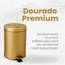 Lixeira Dourada Inox com pedal Multiuso 3L Crie & Construa