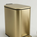 Kit Lixeira Dourada Banheiro Lavabo Inox Escova Sanitaria Moderna Premium Durável