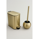 Kit Lixeira Dourada Banheiro Lavabo Inox Escova Sanitaria Moderna Premium Durável