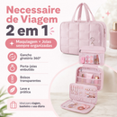 Bolsa Viagem Travel Maquiagem Gancho Divisórias Necessaire bolsa de mao encaixe na mala