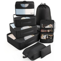 Kit 8 Bolsas Organizadoras para Mala de Viagem em Poliéster com Zíper