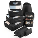 Kit 8 Bolsas Organizadoras para Mala de Viagem em Poliéster com Zíper