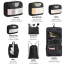 Kit 8peças Conjunto De Bolsas De Compressão Oxford Acessórios De Mala Armazenamento De Roupas Rajork