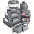Kit 8 Bolsas Organizadoras para Mala de Viagem em Poliéster com Zíper