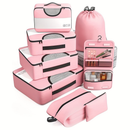 Kit 8 Bolsas Organizadoras para Mala de Viagem em Poliéster com Zíper