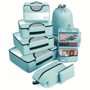 Kit 8 Bolsas Organizadoras para Mala de Viagem em Poliéster com Zíper