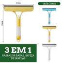 Rodo Limpador de Vidros 3 em 1 Spray Escova Raspador Ferramenta Multifuncional Superfícies de Casa
