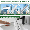 Rodo Limpador de Vidros 3 em 1 Spray Escova Raspador Ferramenta Multifuncional Superfícies de Casa