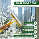 Rodo Limpador de Vidros 3 em 1 Spray Escova Raspador Ferramenta Multifuncional Superfícies de Casa